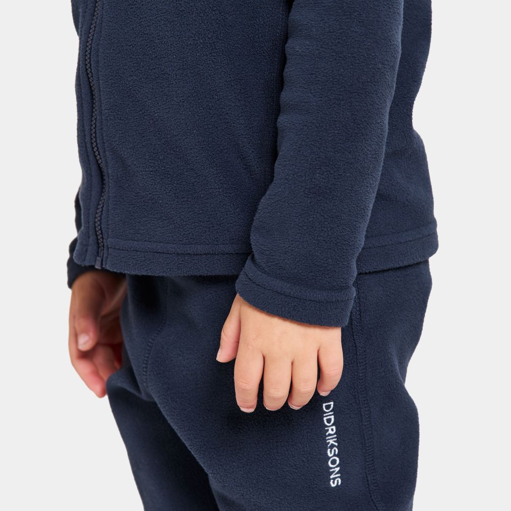 Kids Skiing Fleece - Didriksons Monte Fleece Jacket - Navy 