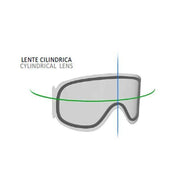 kids ski goggles with a cylindrical lens
