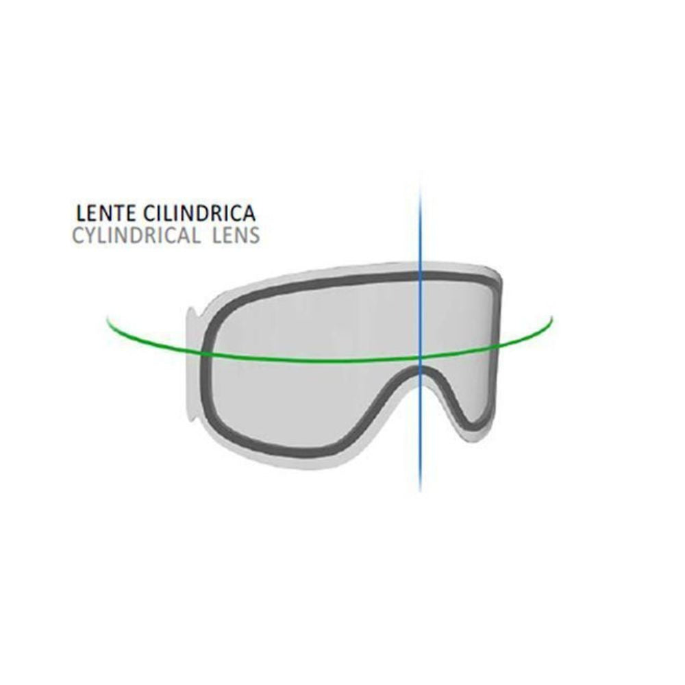 kids ski goggles with a cylindrical lens
