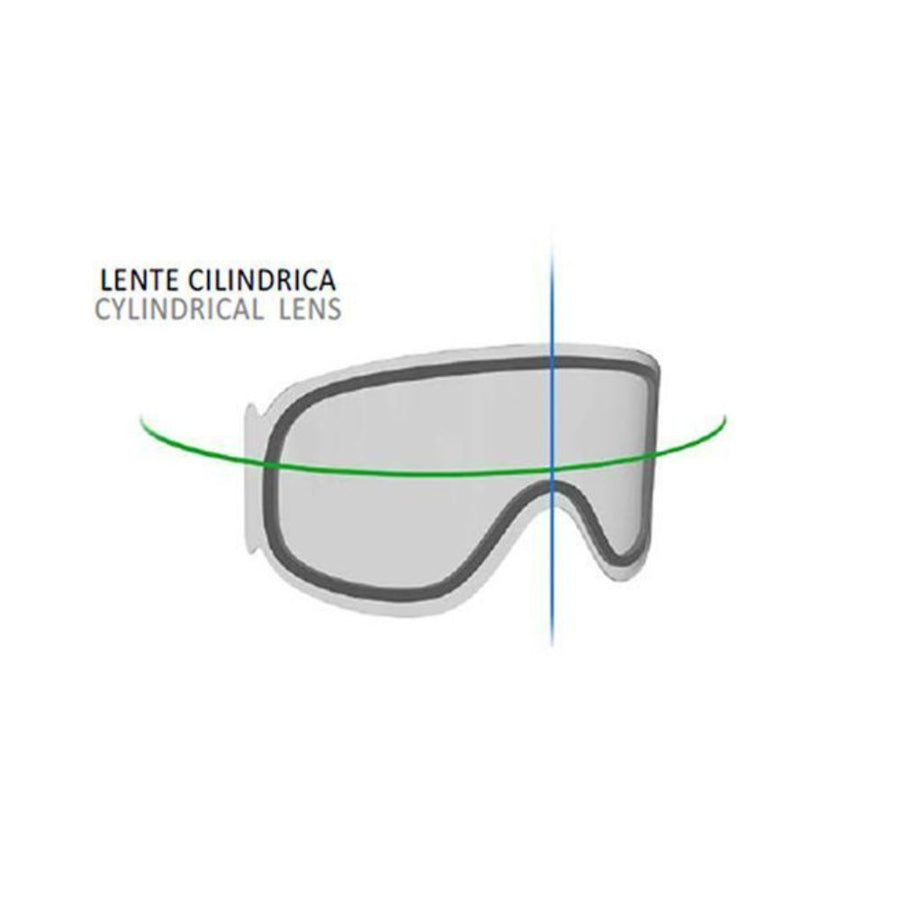 kids ski goggles with a cylindrical lens
