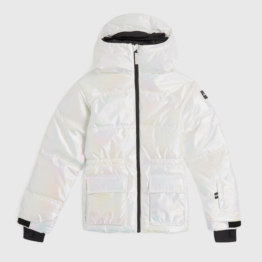 O'Neill Cruz Puffer Snow Jacket - Pearl.  Girls Ski Jacket with pearl finish