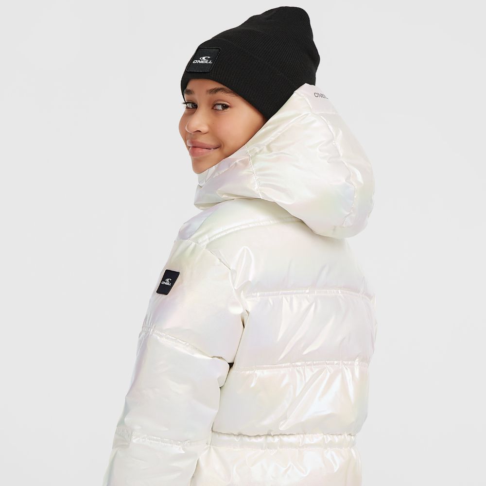 O'Neill Cruz Puffer Snow Jacket - Pearl.  Girls Ski Jacket with pearl finish