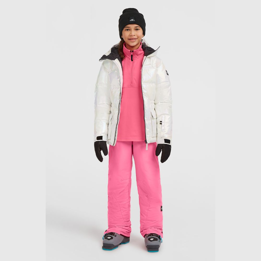 O'Neill Cruz Puffer Snow Jacket - Pearl.  Girls Ski Jacket with pearl finish