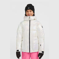O'Neill Cruz Puffer Snow Jacket - Pearl.  Girls Ski Jacket with pearl finish