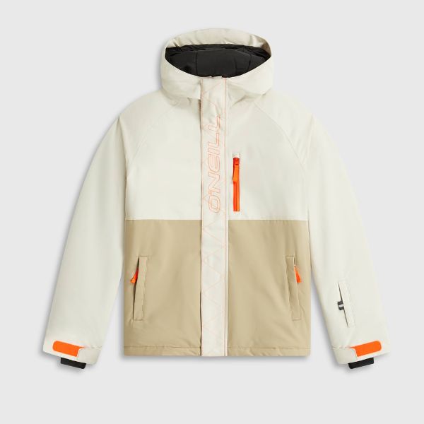 O'Neill Cruz Raglan Girls Ski Jacket - Linen White Colour Block&nbsp;