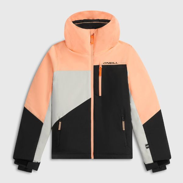 O'Neill Cruz Triple Girls Ski Jacket - Funky Peach Colour Block