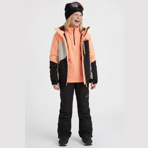 O'Neill Cruz Triple Girls Ski Jacket - Funky Peach Colour Block
