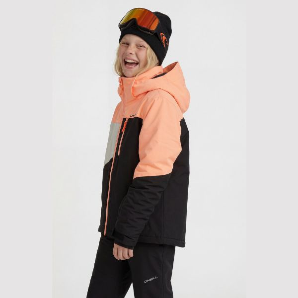 O'Neill Cruz Triple Girls Ski Jacket - Funky Peach Colour Block