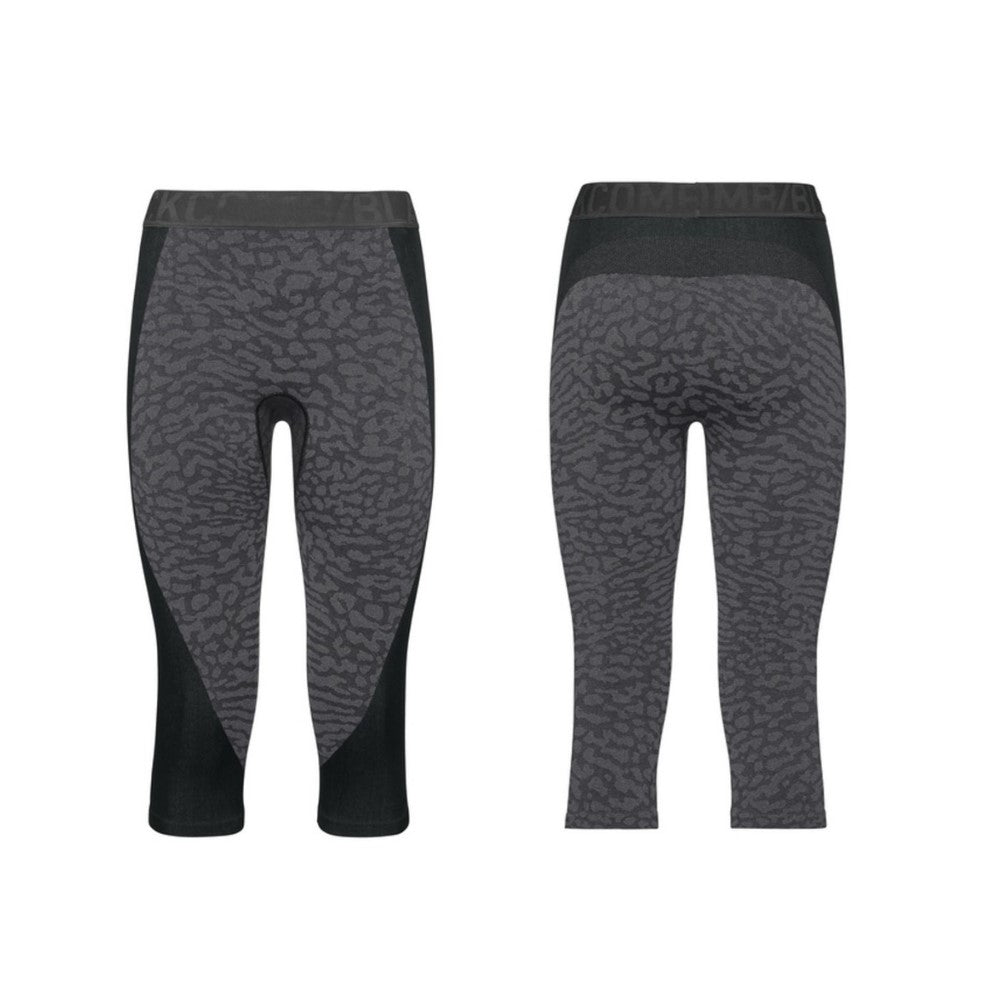 Odlo Women's Base Layer 3/4 Bottoms - Blackcomb Black/Grey