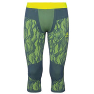 Odlo Men's Base Layer Top & 3/4 Bottoms Bundle - Blackcomb Sea/Yellow