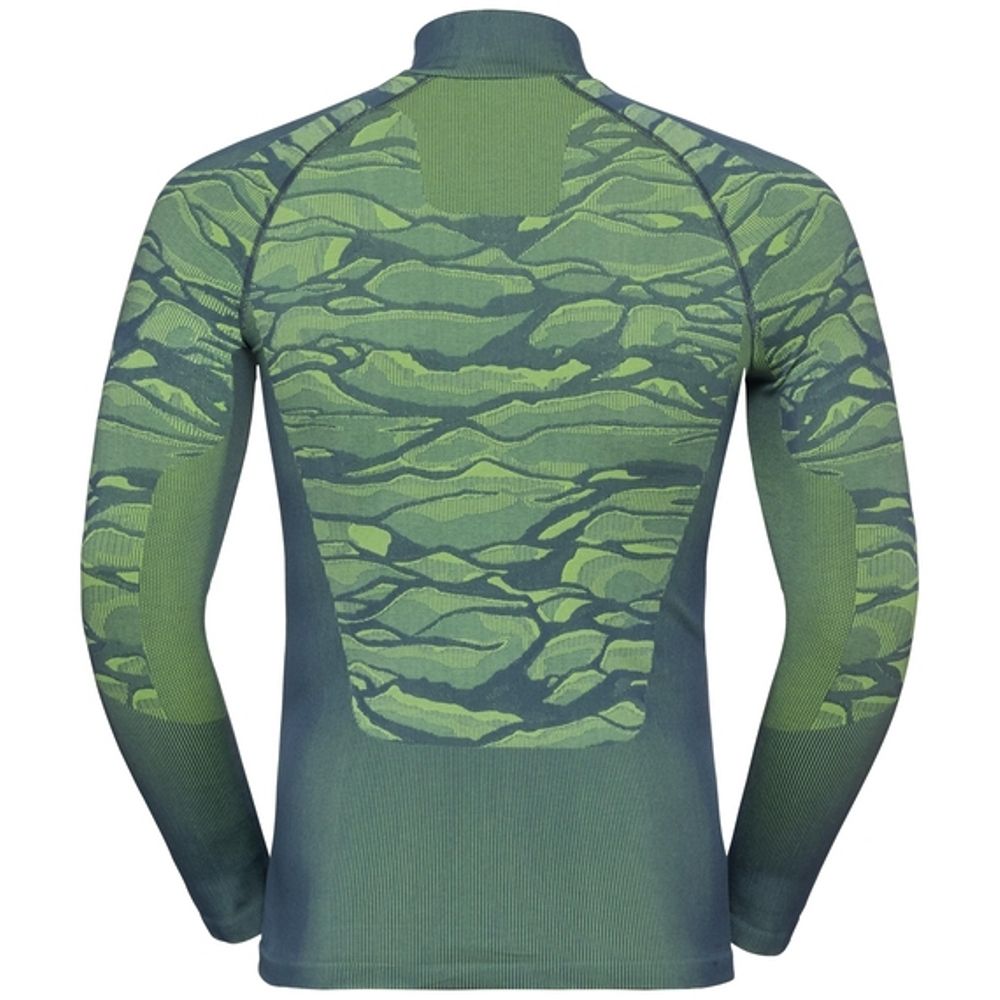 Odlo Men's Base Layer Top & 3/4 Bottoms Bundle - Blackcomb Sea/Yellow