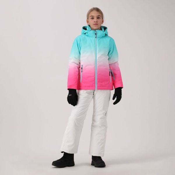 Gradient Pink and Blue Girls Ski Jacket - 10,000 Waterproof 