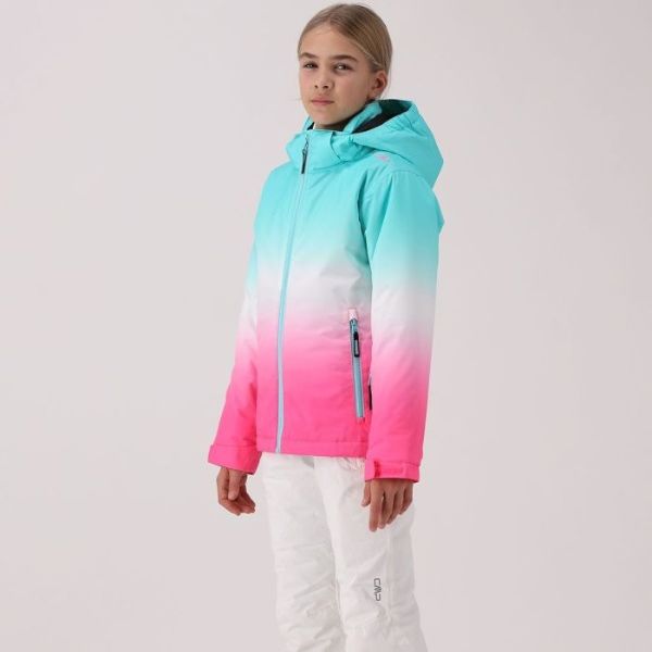 Gradient Pink and Blue Girls Ski Jacket - 10,000 Waterproof 
