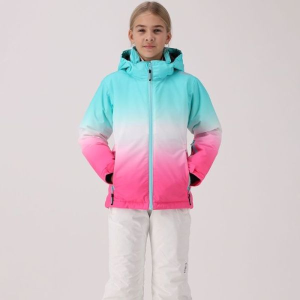 Gradient Pink and Blue Girls Ski Jacket - 10,000 Waterproof 