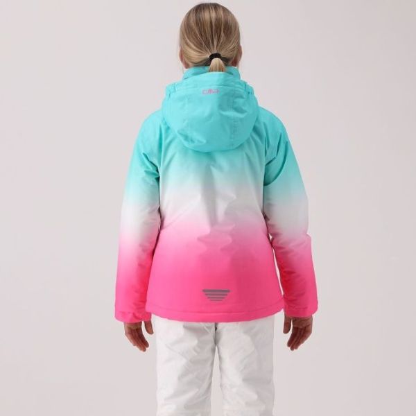 Gradient Pink and Blue Girls Ski Jacket - 10,000 Waterproof 