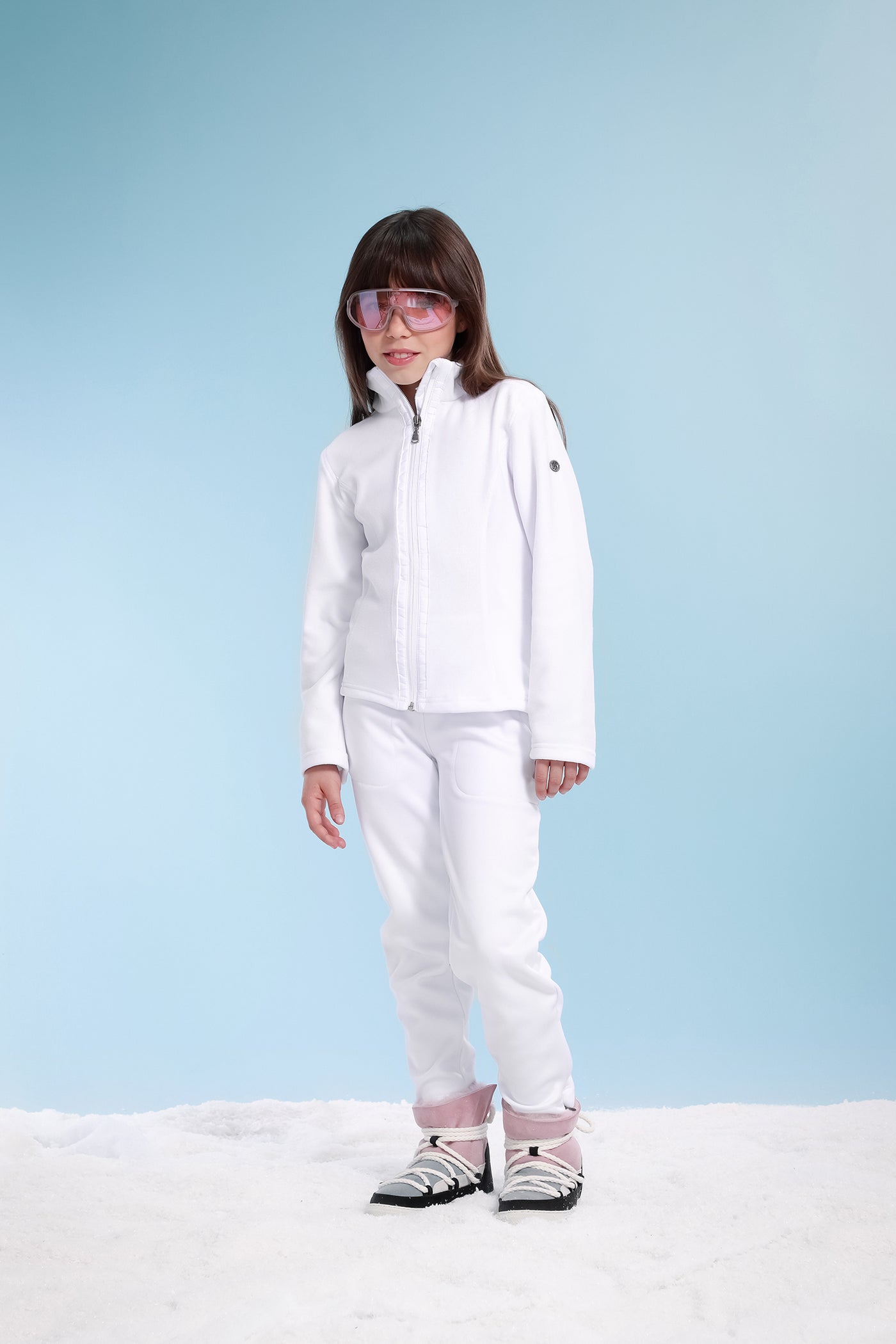 Poivre Blanc Girls Micro Fleece Jacket - White