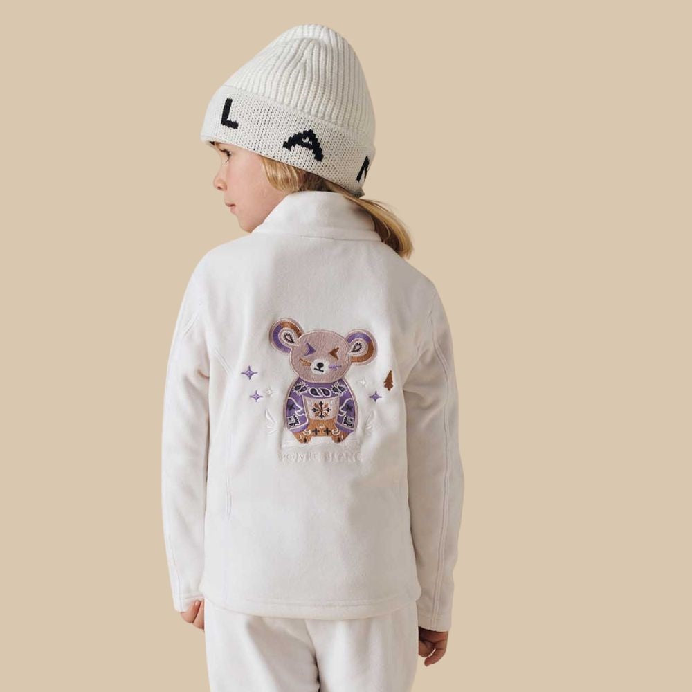 Poivre Blanc Girls Ski Micro Fleece Jacket - White