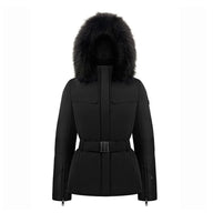 Poivre Blanc Womens Stretch Belted Ski Jacket - Black XL only