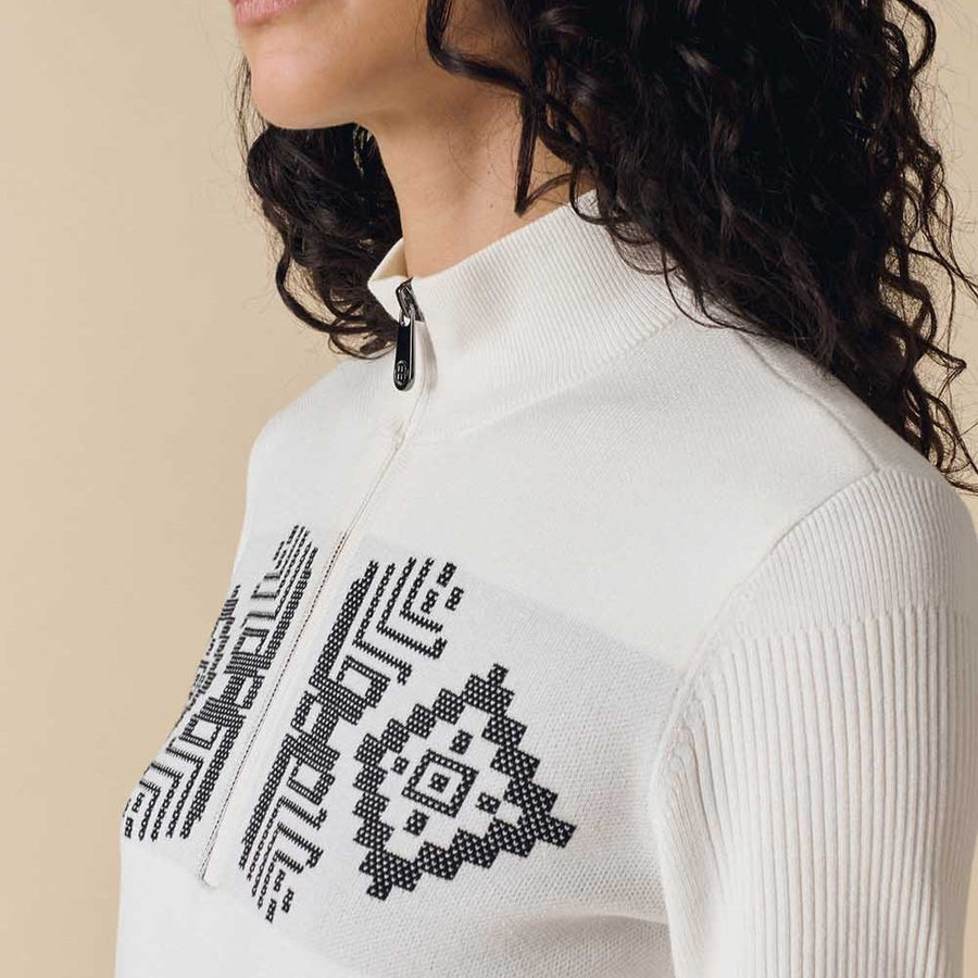 Poivre Blanc Womens Knitted Ski Sweater - White