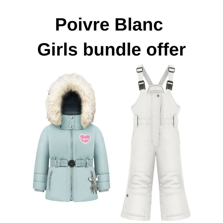 Poivre Blanc girls ski jacket, ski bib pants and micro fleece 2-7 yrs