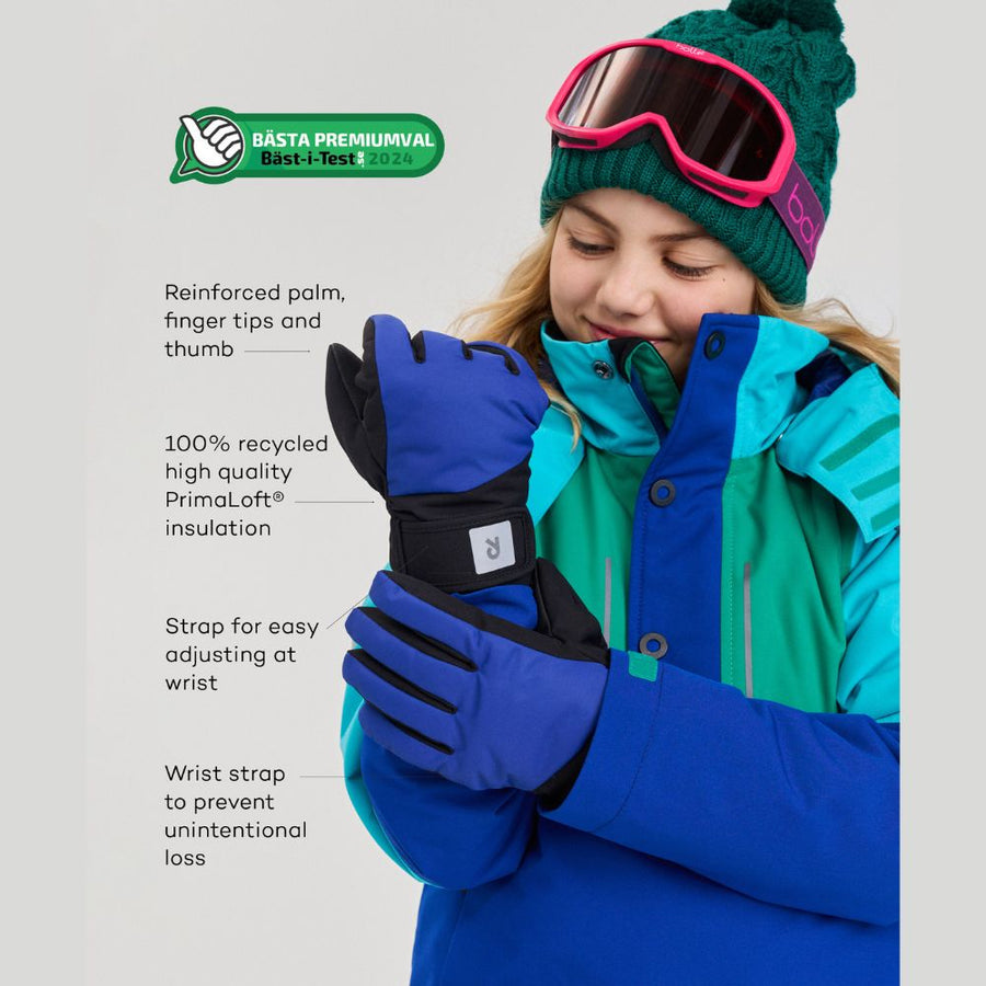 Reima Hanskas Kids Ski Gloves, Twilight Blue