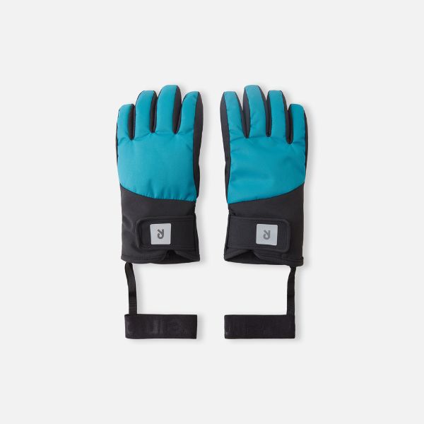 Warm and waterproof Reima Hanskas Primaloft Kids Ski Gloves, Aquatic Blue 