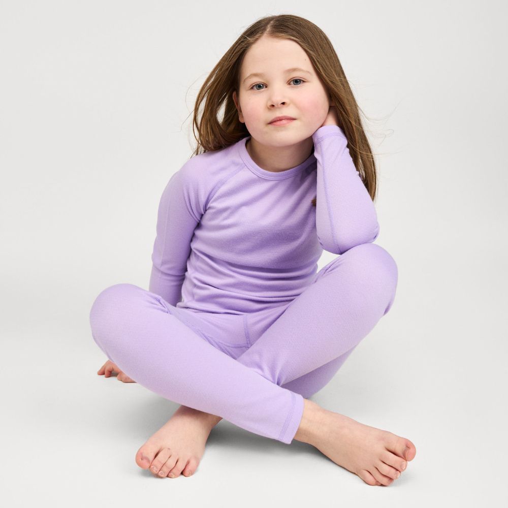 Reima Lani Thermal Base Layer Set, Blooming Lilac, Kids Thermals, Little Skiers