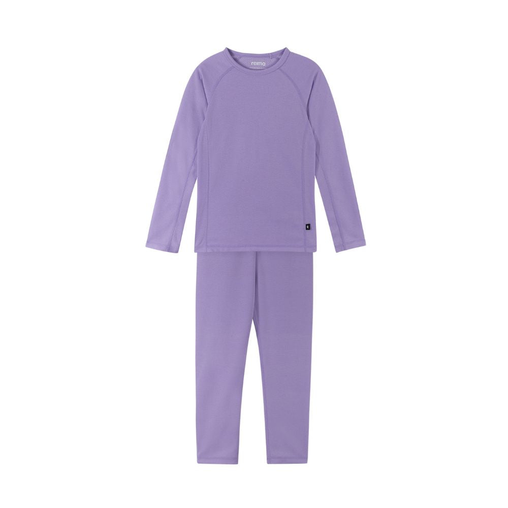 Reima Lani Thermal Base Layer Set, Blooming Lilac, Kids Thermals, Little Skiers