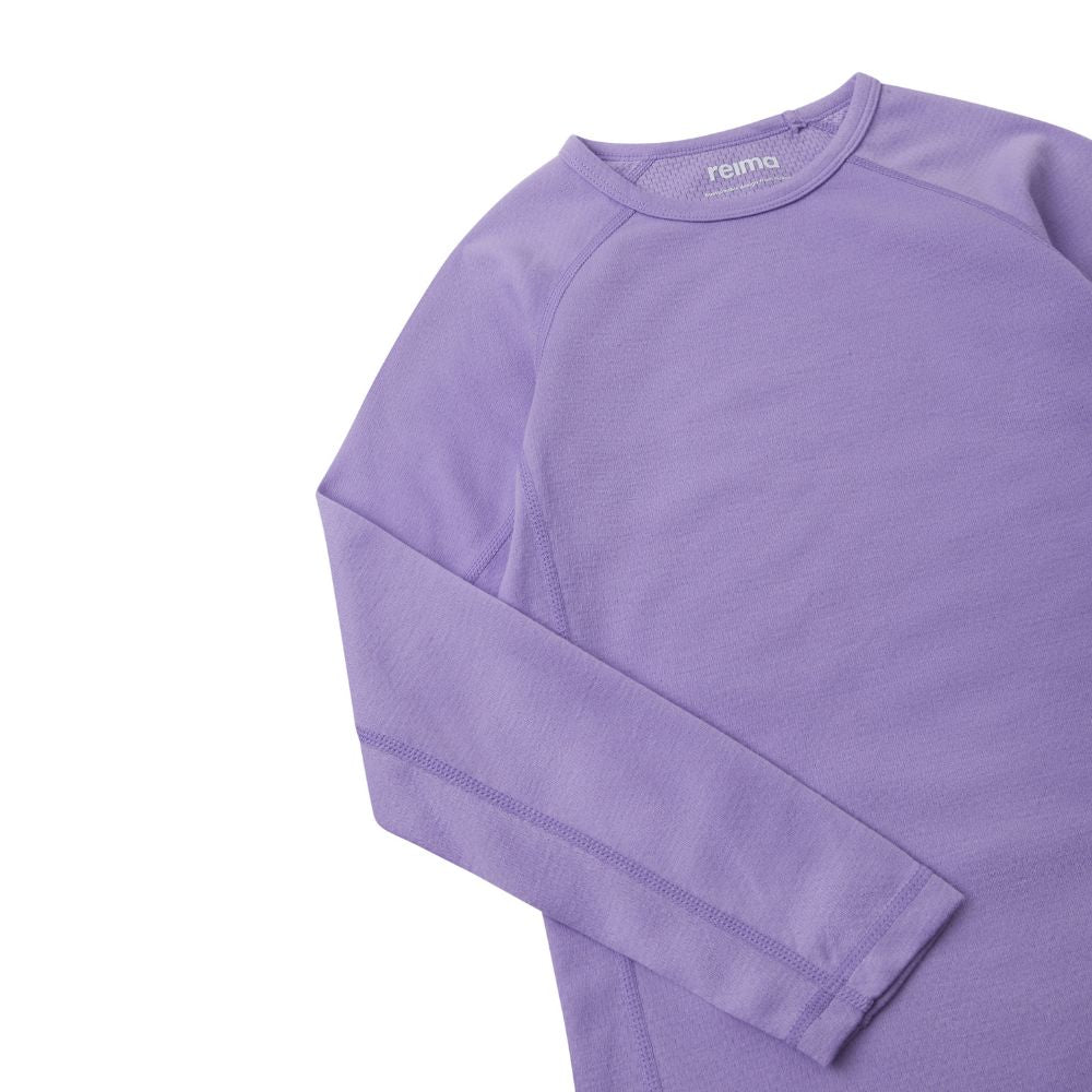 Reima Lani Thermal Base Layer Set, Blooming Lilac, Kids Thermals, Little Skiers