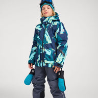 Waterproof, warm Reima Lapases Primaloft Kids Ski Mittens, Aquatic Blue