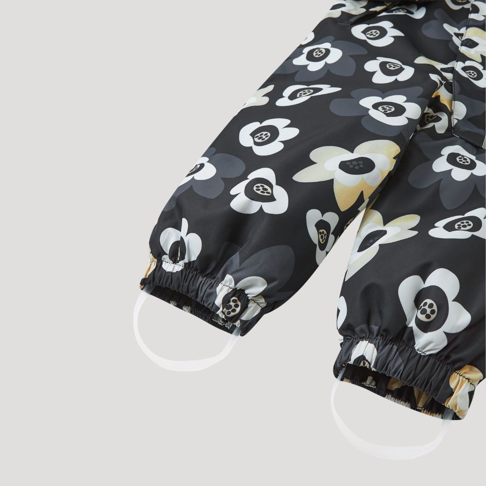 Toddler Snowsuit - Reima Lappi Waterproof Snowsuit, Black Flower.  Perfect for Lapland and Skiing Holidays
