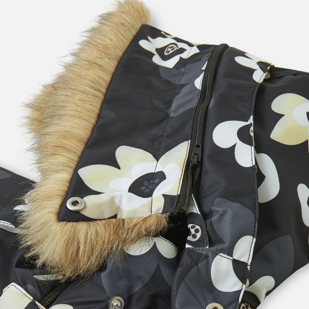 Toddler Snowsuit - Reima Lappi Waterproof Snowsuit, Black Flower.  Perfect for Lapland and Skiing Holidays