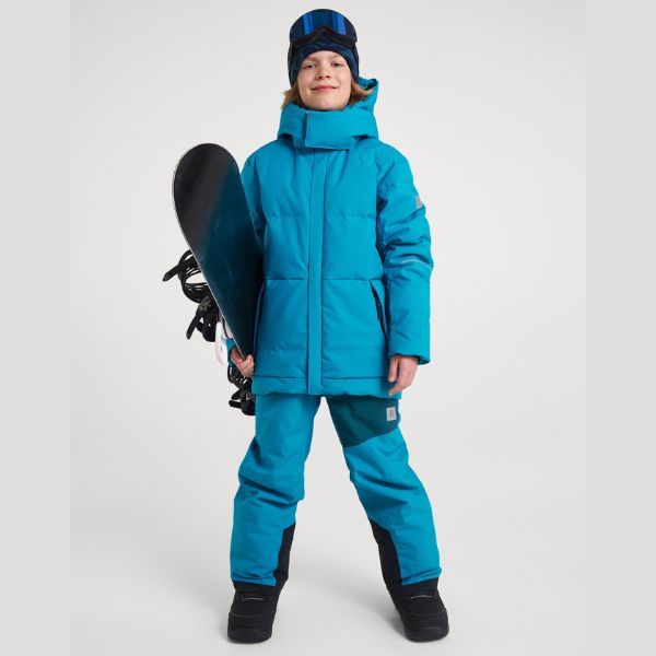 Reima Ranua Kids Waterproof Down Ski Jacket - Aquatic Blue