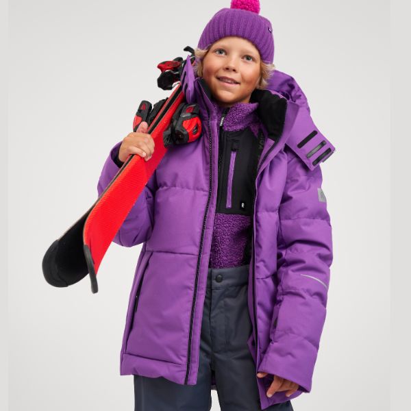 Reima Ranua Kids Waterproof Down Ski Jacket - Plum Purple