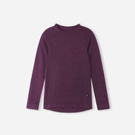 Reima Taitoa Super Soft Merino Thermal Set, Deep Purple, Kids Thermals, Little Skiers