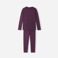 Reima Taitoa Super Soft Merino Thermal Set, Deep Purple, Kids Thermals, Little Skiers