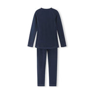 Reima Taitoa Super Soft Merino Thermal Set, Navy, Kids Thermals, Little Skiers