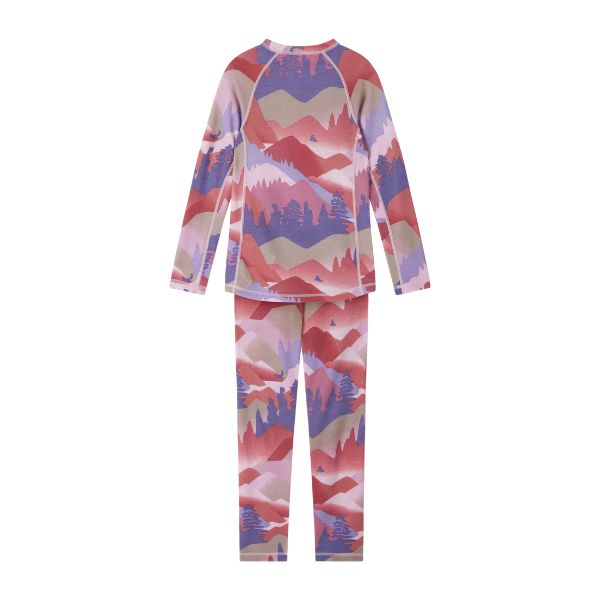Reima Taitoa Super Soft Merino Thermal Set, Grey Pink