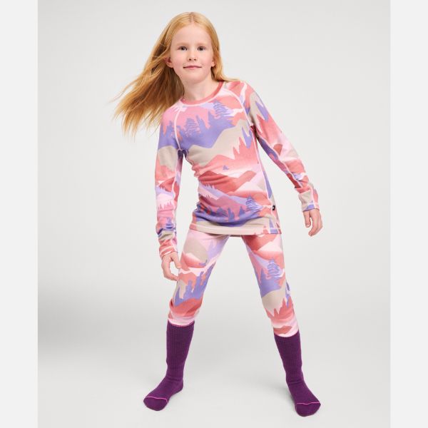 Reima Taitoa Super Soft Merino Thermal Set, Grey Pink