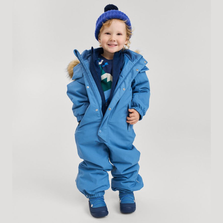 Reima Taitoa Super Soft Merino Thermal Set, Navy Pattern.  Perfect for skiing and Lapland holidays 