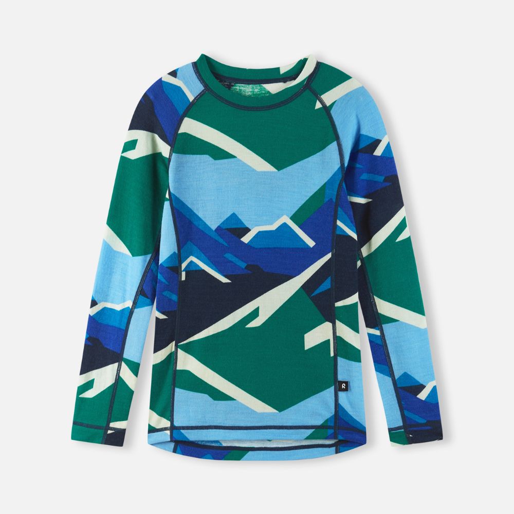 Reima Taitoa Super Soft Merino Thermal Set, Navy Pattern.  Perfect for skiing and Lapland holidays 