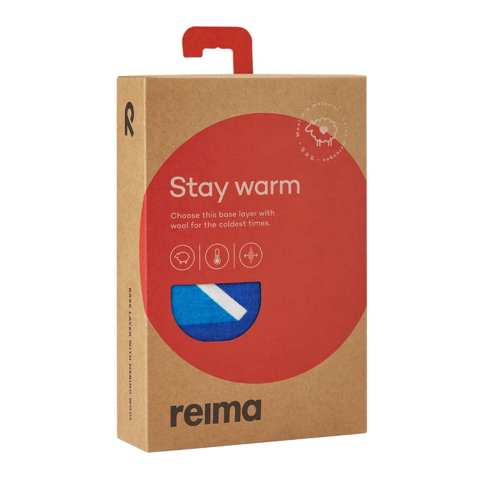 Reima Taitoa Super Soft Merino Thermal Set, Navy Pattern.  Perfect for skiing and Lapland holidays 