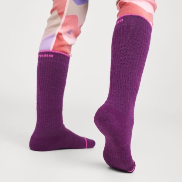 Reima Urheilu Kids Ski Socks - Full Cushion, Plum Purple