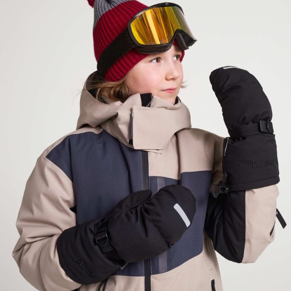 Super Warm Kids Ski Mittens - Reima Vanukko, Black