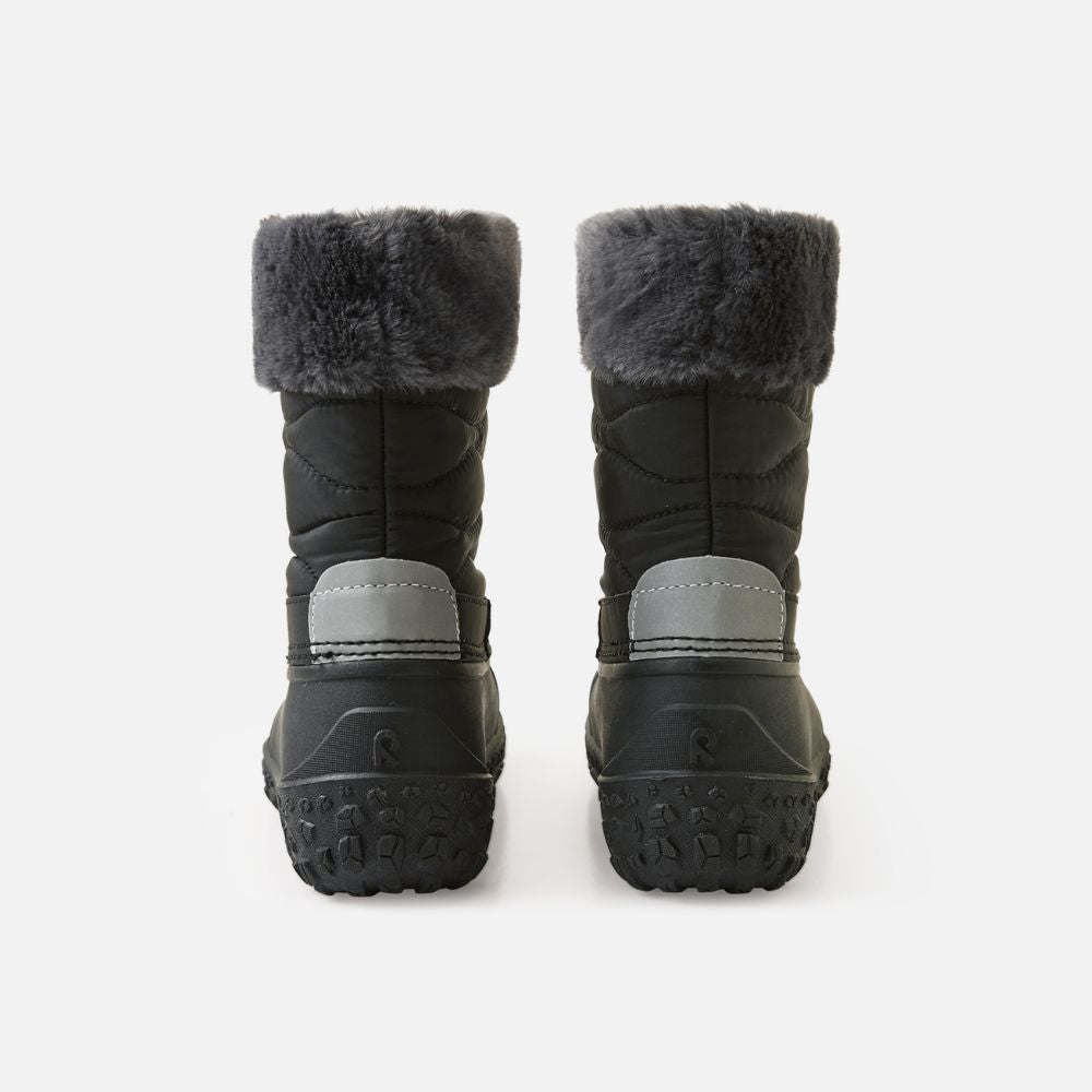 Reima Muhvari Kids Snow Boots, Black with a white or black fur trim
