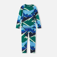 Reima Taitoa Super Soft Merino Thermal Set, Navy Pattern.  Perfect for skiing and Lapland holidays 