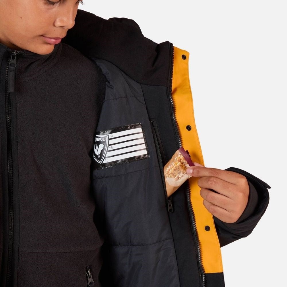Rossignol マウンテンパーカー ブラック/イエロー Rossignol Boys Ski Jacket - Yellow/Black | Kids Ski Jackets