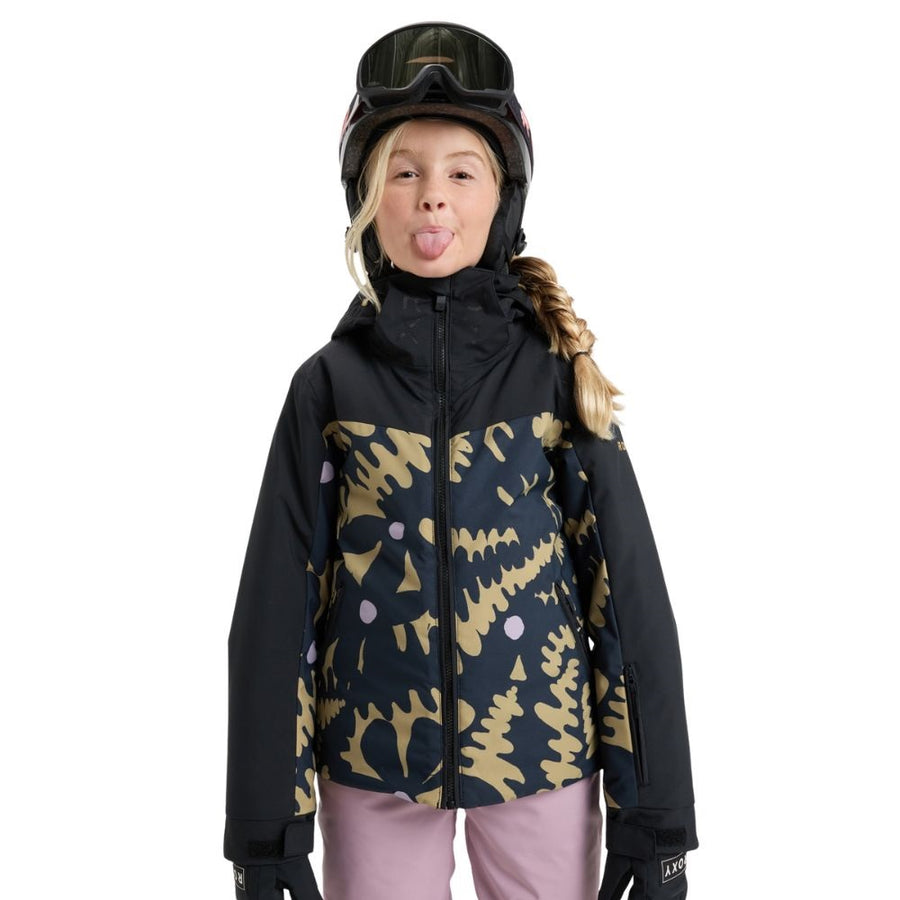 Roxy Free Jet Block Girls Ski Jacket - Fennel Seed Big Flower