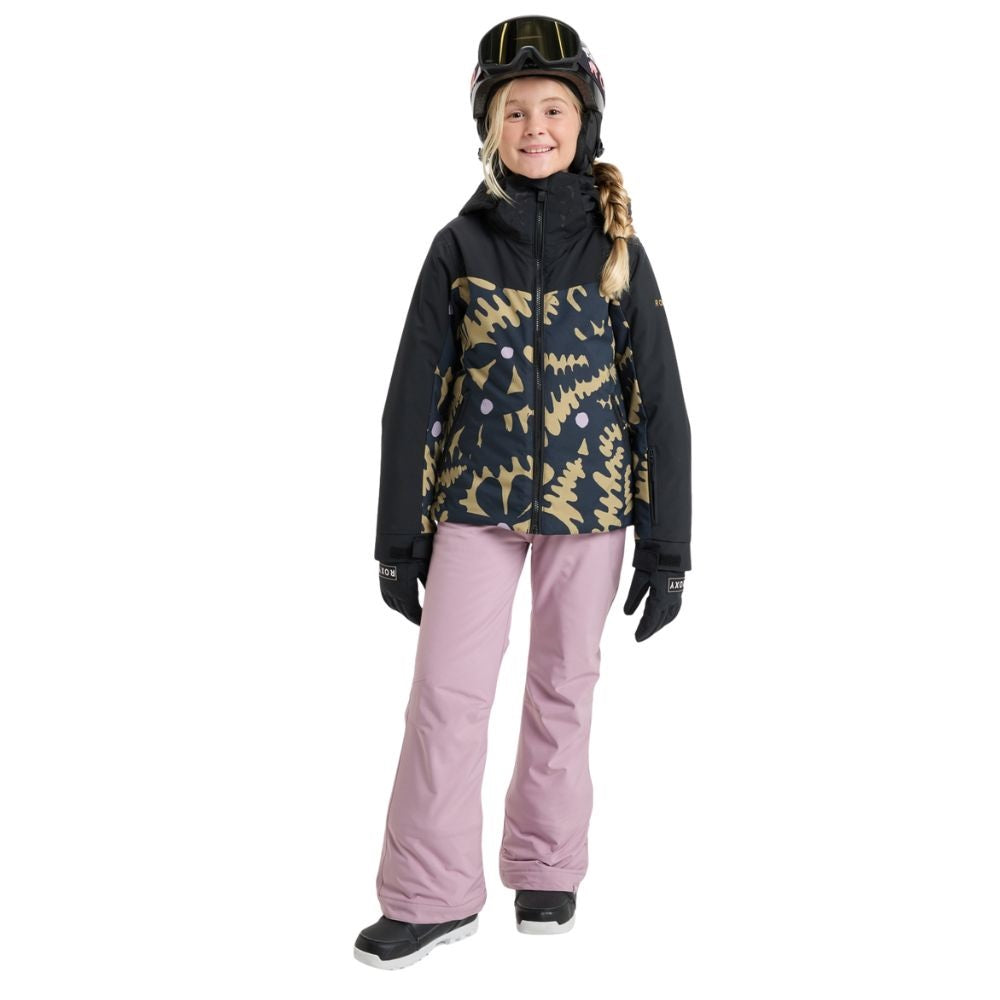 Roxy Free Jet Block Girls Ski Jacket - Fennel Seed Big Flower