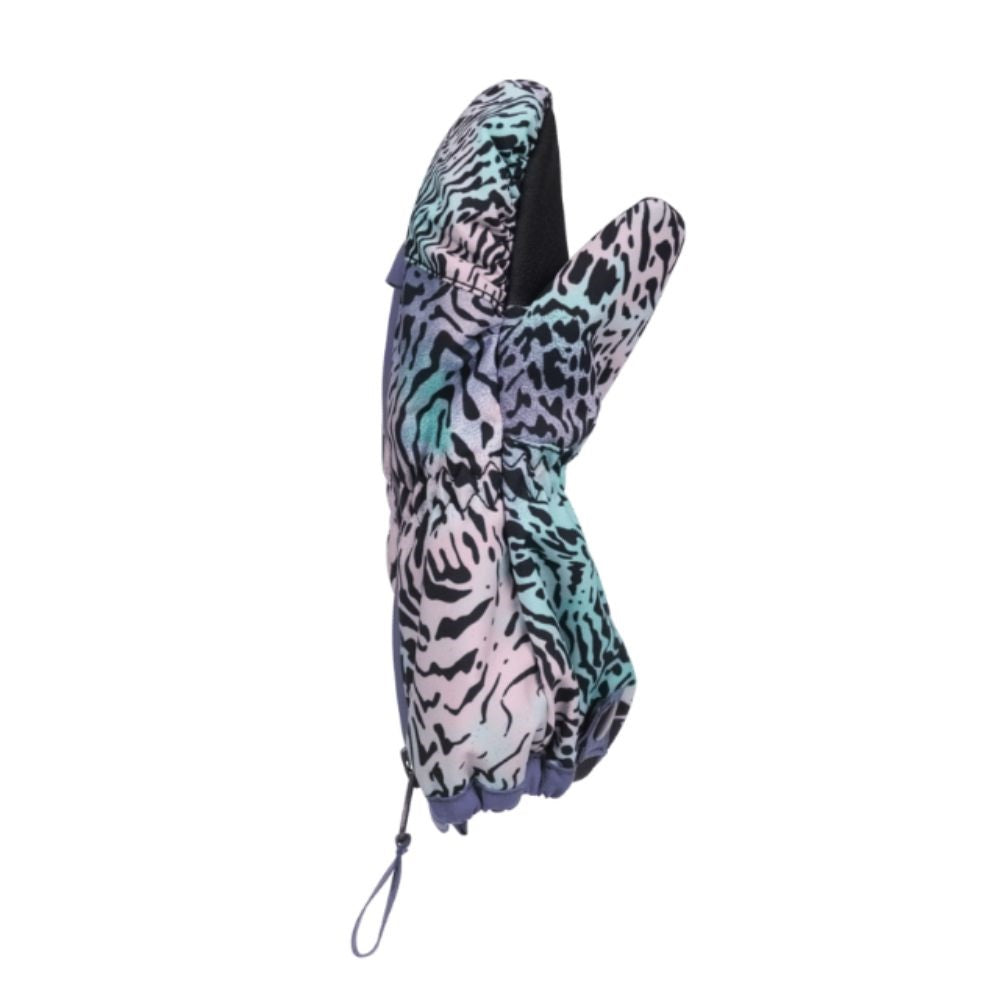 Roxy Snows Up Kids Ski Mittens, Black Snow Drifting